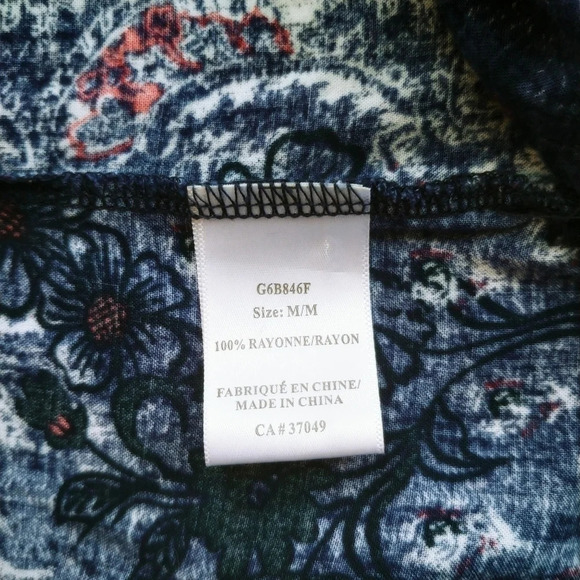 Le Grenier Button Down Blouse Blue Ted White M - Picture 9 of 9